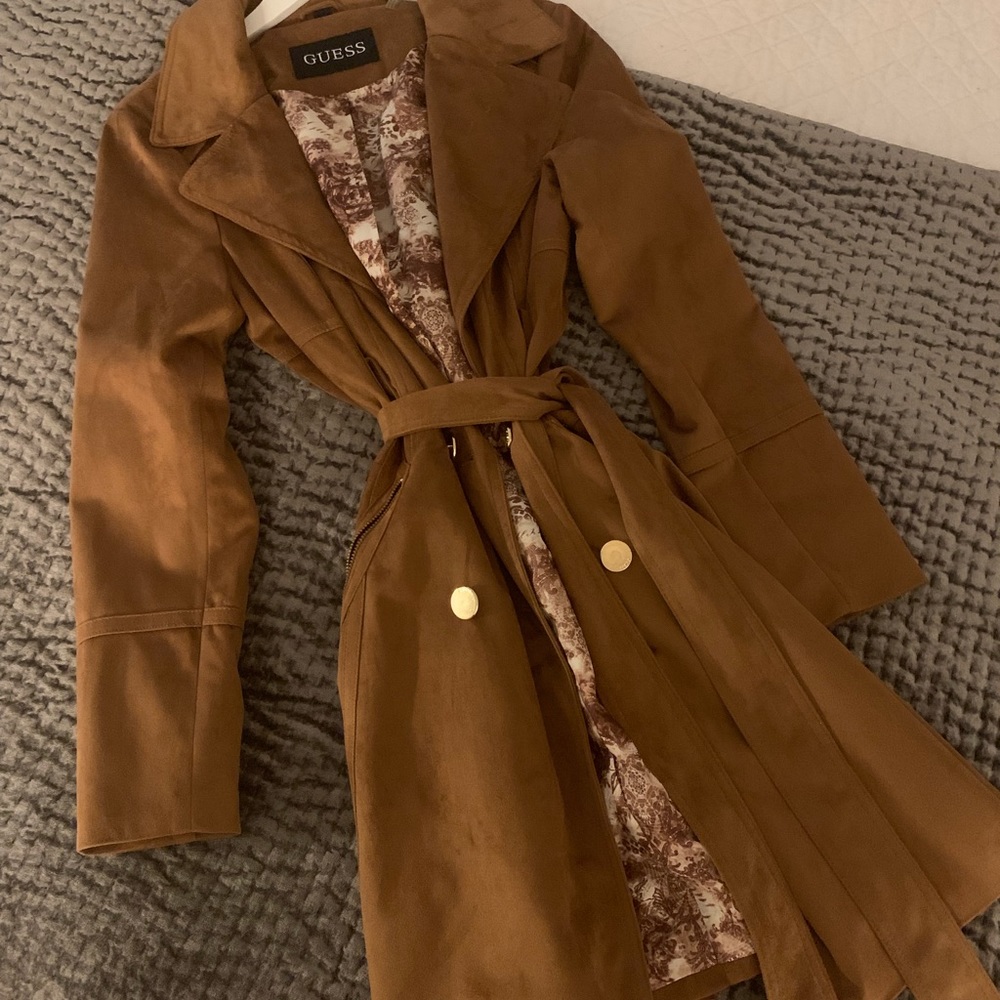 COPY - Guess brown trench style jacket, never worn size L